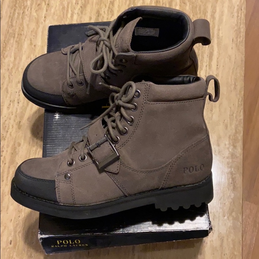Men’s Ralph Lauren suede boots.